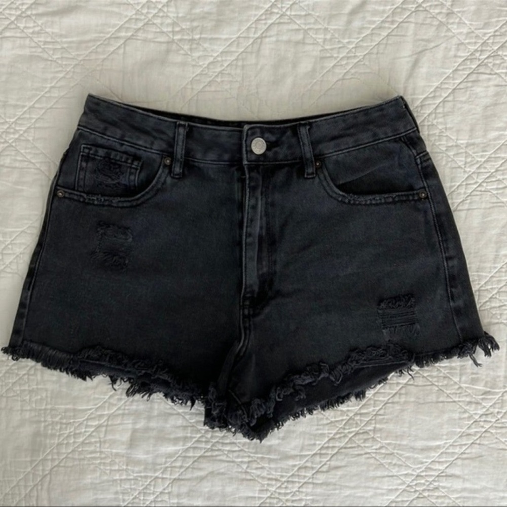 PacSun Distressed High Waisted Denim Festival Shorts